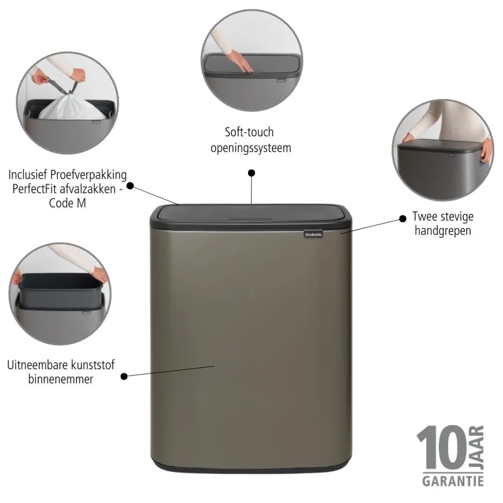 Brabantia Bo Touch Bin 60 Liter - 253789 New