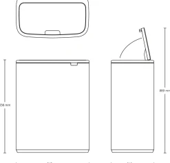 Brabantia Bo Touch Bin 60 Liter (2x30 Liter)