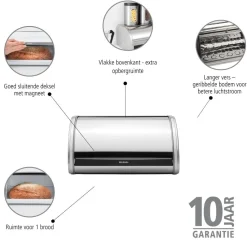 Brabantia Broodtrommel met schuifdeksel mat
