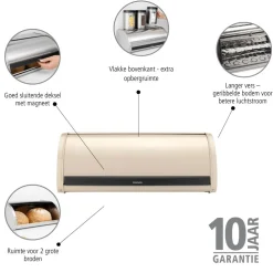 Brabantia Broodtrommel met schuifdeksel - Soft Beige Outlet