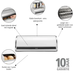Brabantia Broodtrommel met schuifdeksel - 288471 Hot