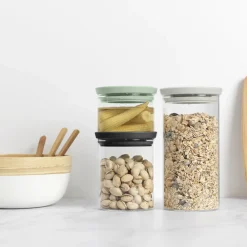 Brabantia Glazen Voorraadbussen stapelbaar - Set van 3 Sale