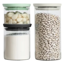 Brabantia Glazen Voorraadbussen stapelbaar - Set van 3 Sale