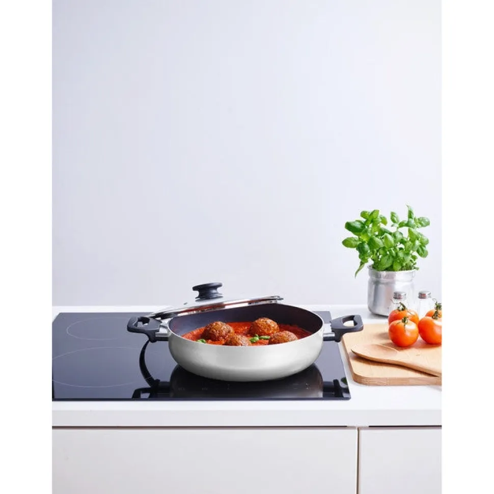 Brabantia Indu+ Hapjespan, 28 cm, anti-aanbaklaag