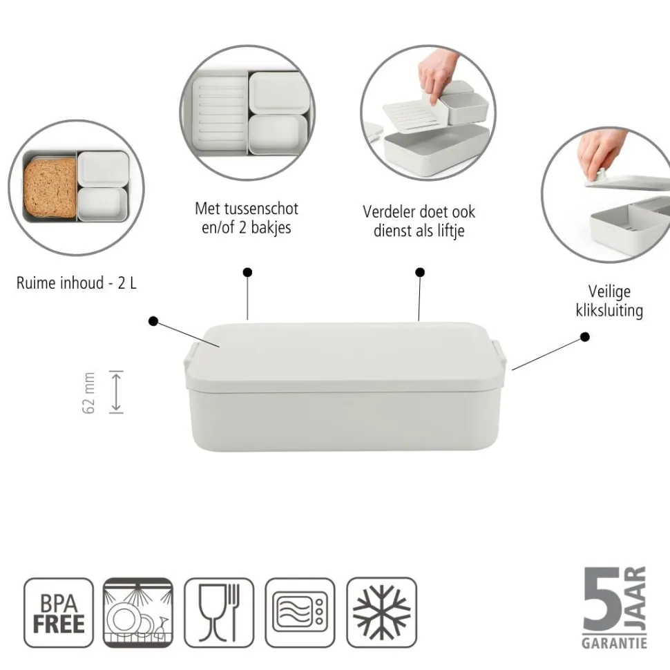 Brabantia Make & Take Bento Lunchbox - Kunststof - Light Grey