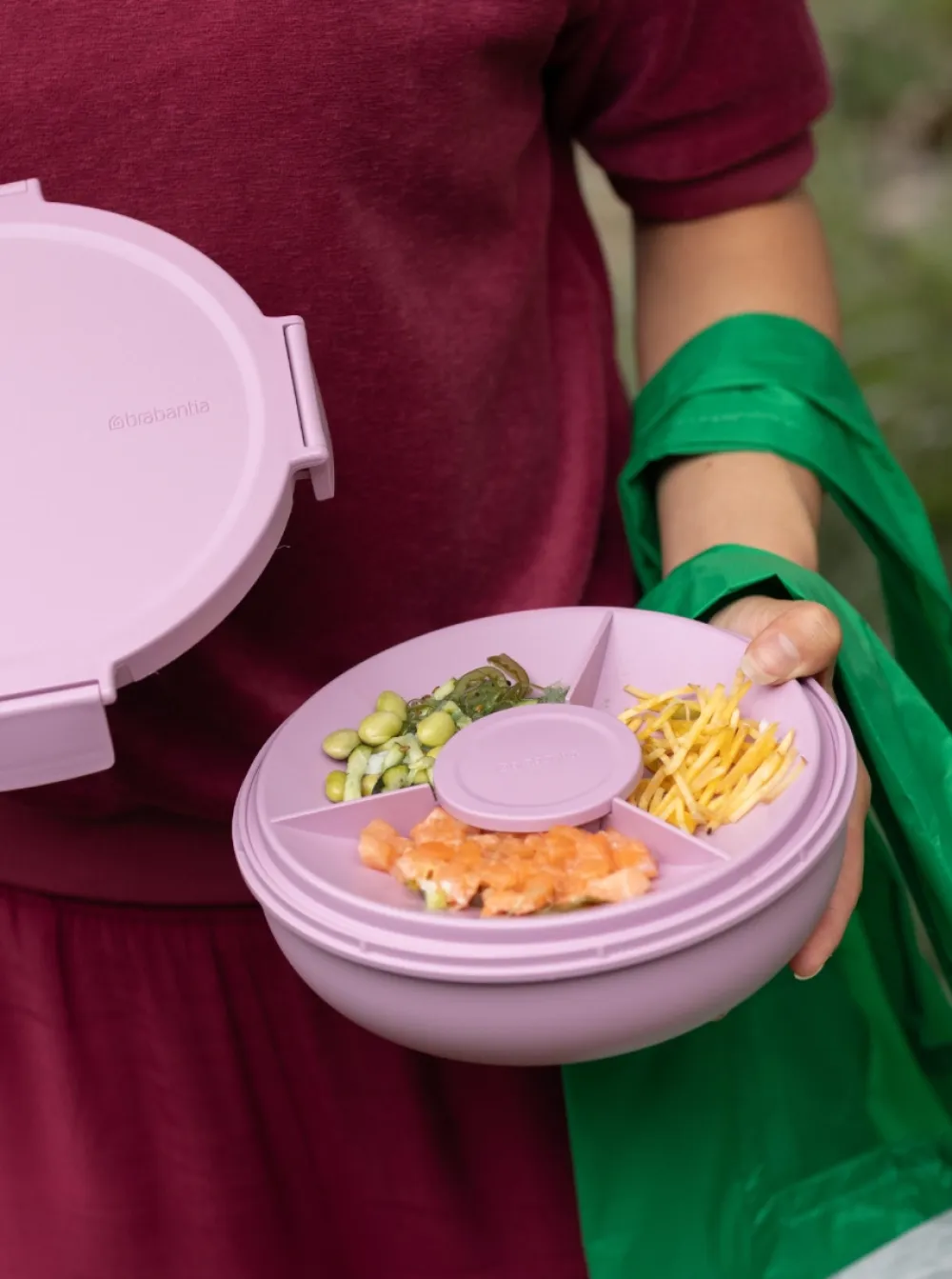 Brabantia Make & Take Salade Lunchbox To Go Lilac Pink 1,3 l Kunststof