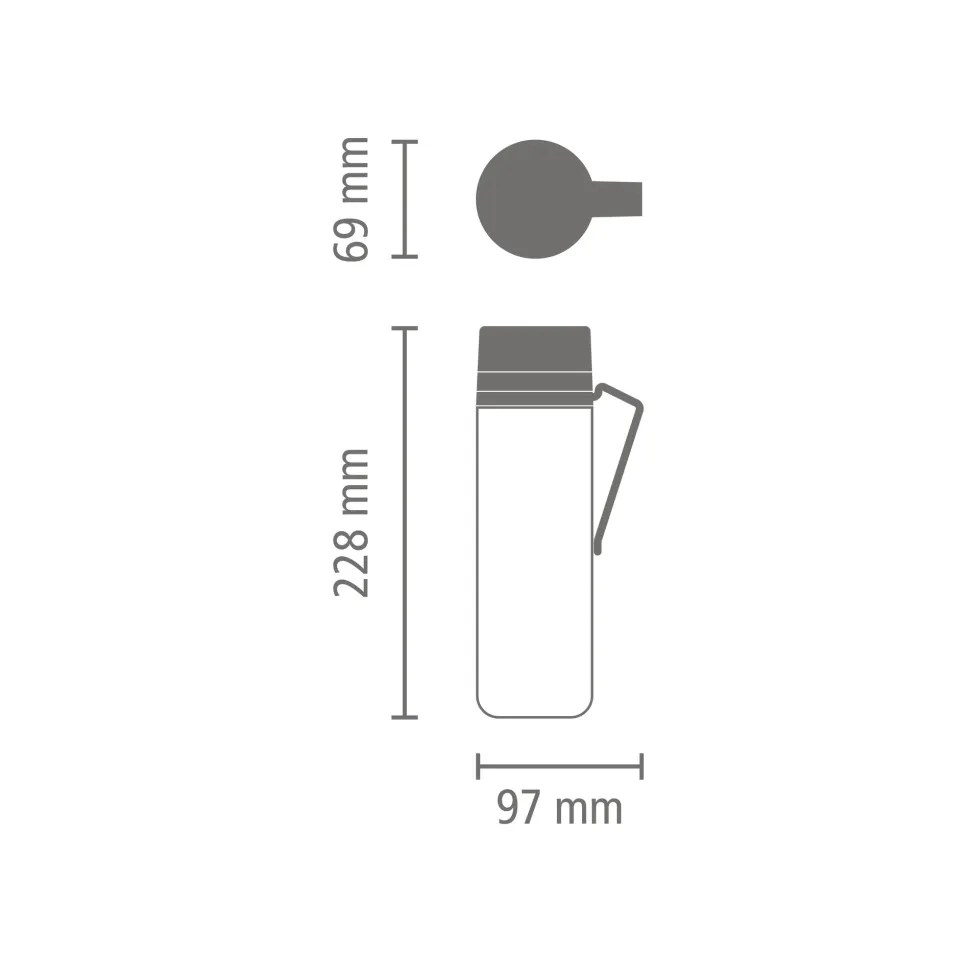 Brabantia Make & Take Waterfles met Fruitfilter 0,5 L - Dark Grey