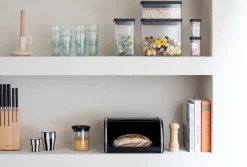 Brabantia Met Schuifdeksel Broodtrommel Matt Black Medium Hot
