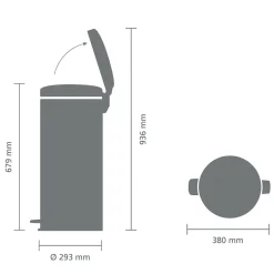 Brabantia NewIcon Mineral Pedaalemmer 30 Liter - 189158