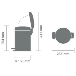 Brabantia NewIcon Mineral Pedaalemmer 3 Liter - 253805 Hot
