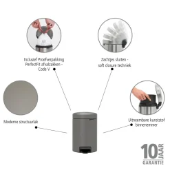 Brabantia NewIcon Mineral Pedaalemmer 3 Liter - 253805 Hot