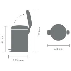Brabantia NewIcon Pedaalemmer 12 L - Wit