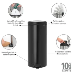 Brabantia NewIcon Pedaalemmer - Mat Zwart Online