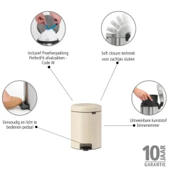 Brabantia NewIcon Pedaalemmer - Soft Beige Discount