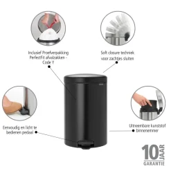 Brabantia NewIcon Pedaalemmer 20 L - Zwart