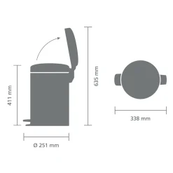 Brabantia NewIcon Pedaalemmer 12 L - Metallic Gold