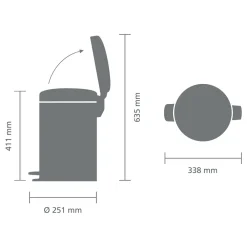 Brabantia NewIcon Pedaalemmer 12 L - Dreamy Blue Hot