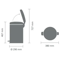 Brabantia NewIcon Pedaalemmer 20 L- Mineral Powerful Blue