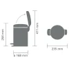 Brabantia NewIcon Pedaalemmer 3 L - Dreamy Blue Outlet