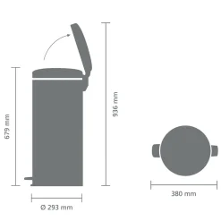 Brabantia NewIcon Pedaalemmer 30 L - Confident Grey Outlet
