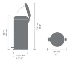 Brabantia NewIcon Prullenbak Lilac Pink 30 liter