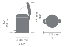 Brabantia NewIcon Prullenbak Warm Gold 5 liter