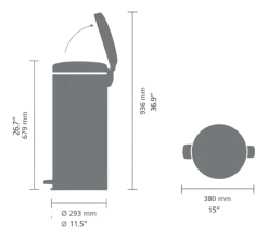 Brabantia NewIcon Prullenbak Soft Grey 30 liter