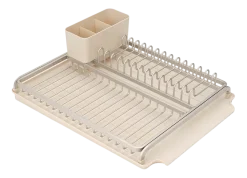 Brabantia SinkSide Afdruiprek Soft Beige met Lekbak en Bestekhouder
