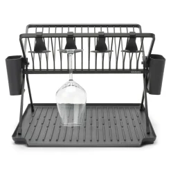 Brabantia SinkSide Inklapbaar Afdruiprek - met Bestekhouder - Dark Grey