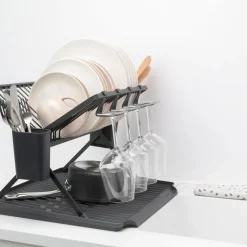 Brabantia SinkSide Inklapbaar Afdruiprek - met Bestekhouder - Dark Grey