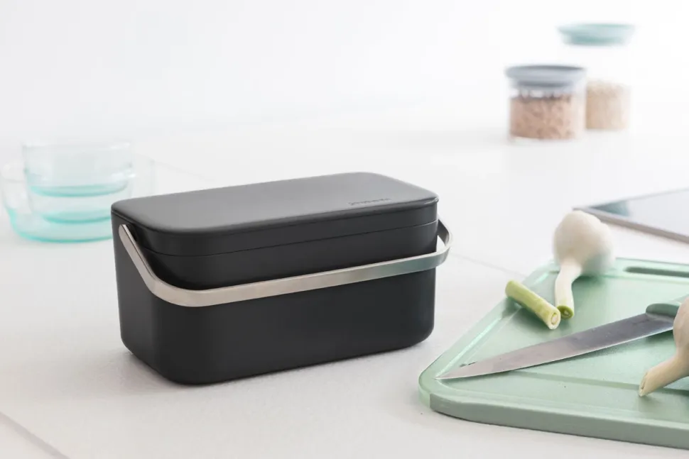 Brabantia SinkSide Prullenbak Aanrecht Afvalbakje Dark Grey 1,8 liter