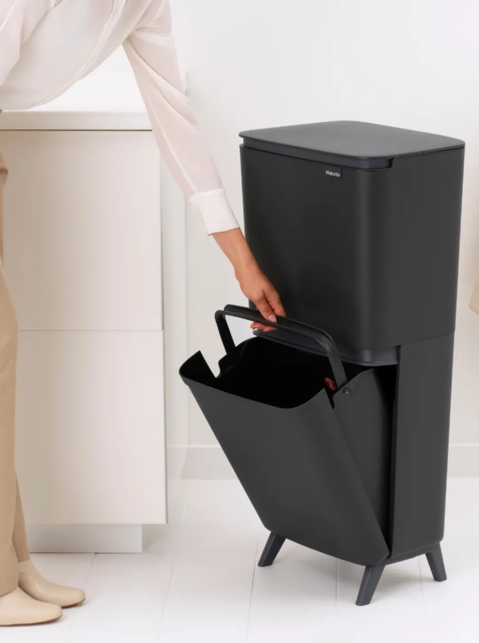 Brabantia SortUp Hi Prullenbak Dark Grey 25 + 10 + 10 liter
