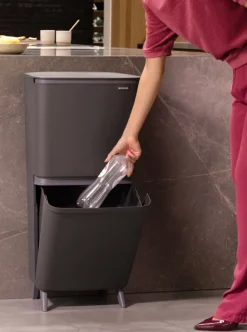 Brabantia SortUp Hi Prullenbak Dark Grey 25 + 10 + 10 liter