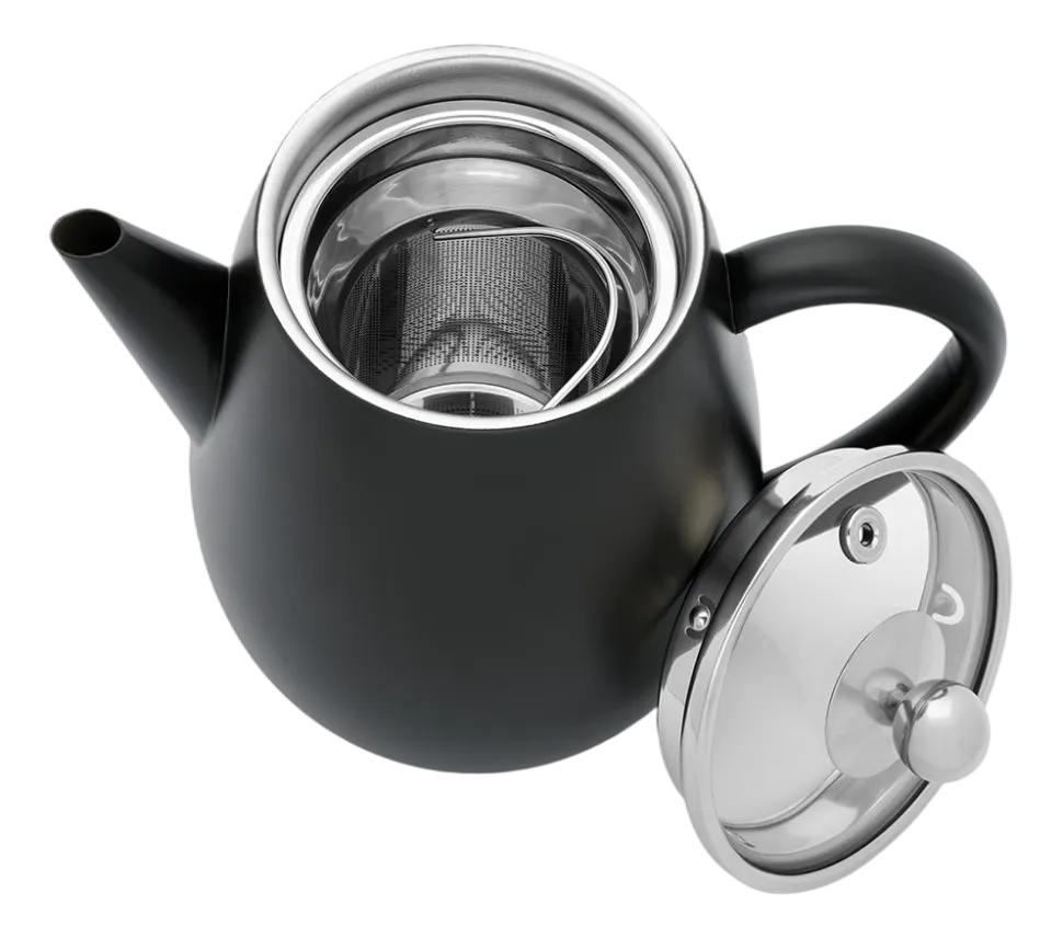 Bredemeijer Theepot Duet Eva Mat Zwart 0,5 L