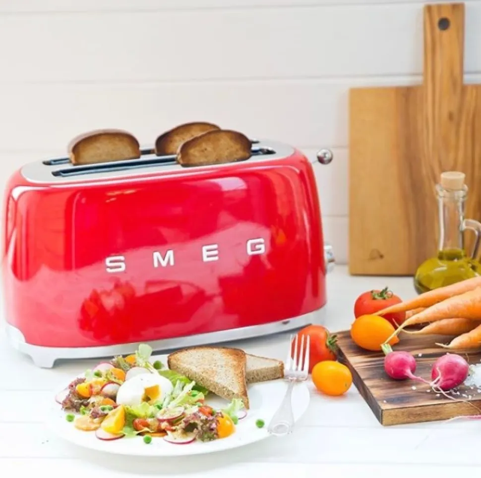Broodrooster Smeg TSF02 2x4 50 Style Rood