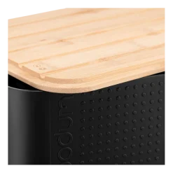Bodum Broodtrommel Bistro Small Black met Bamboo Deksel New