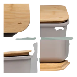 Kela Broodtrommel Apart Met Deksel als Snijplank Grijs Clearance
