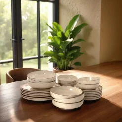 by fonQ Loods Serviesset 24-delig - Glans Beige Sale