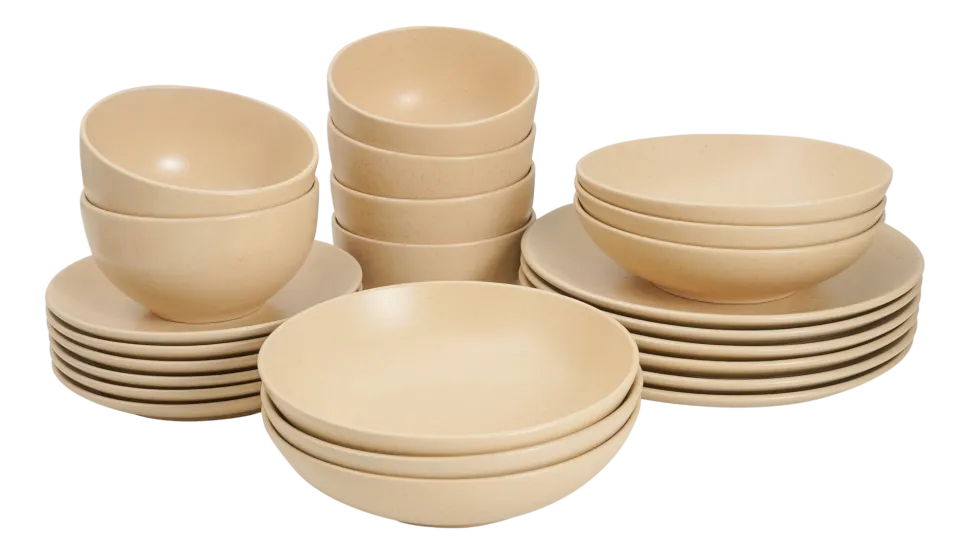 by fonQ Pebbled Serviesset 24-delig - Beige