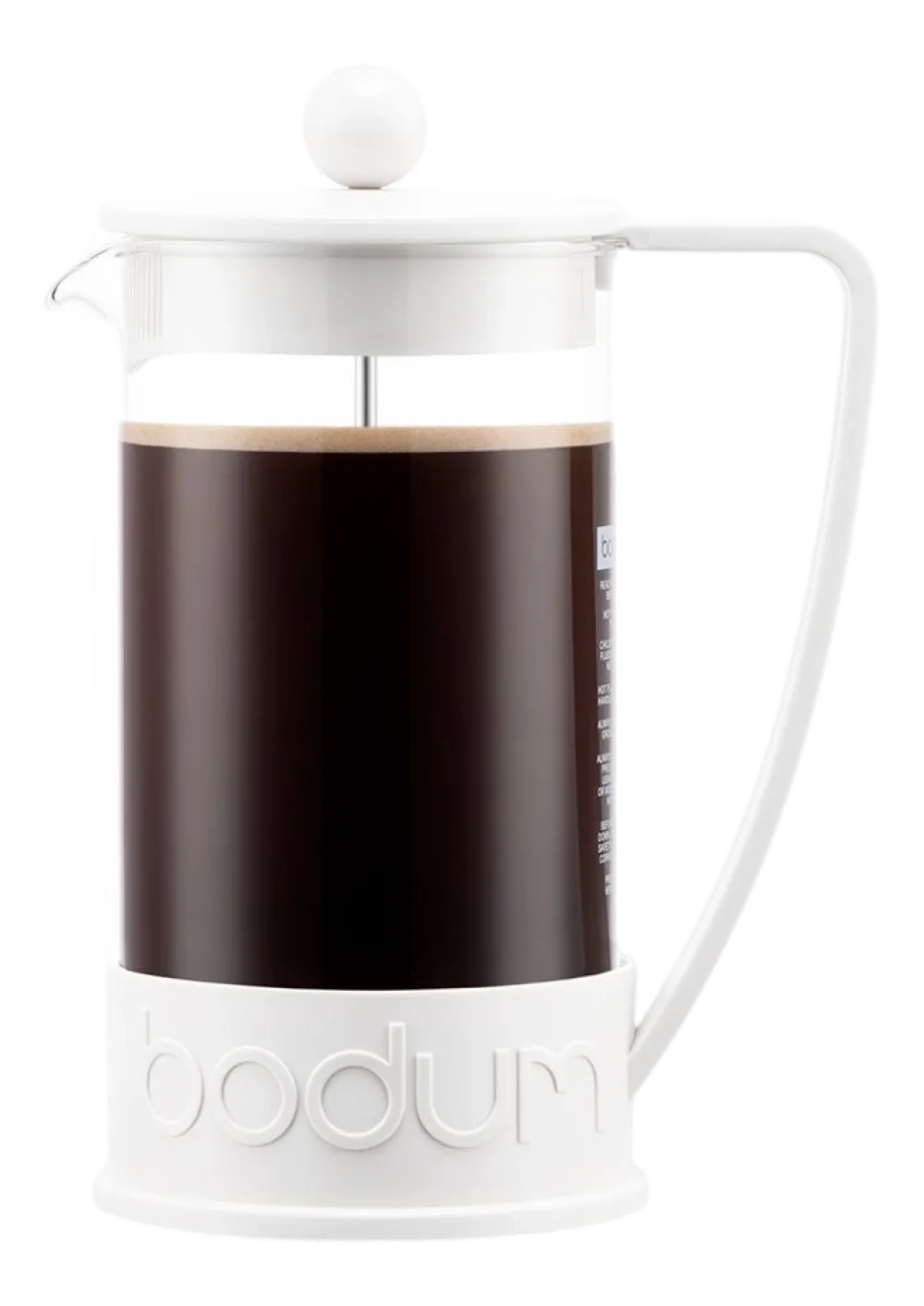 Bodum Cafetière Brazil White Gebogen Handvat 1L New