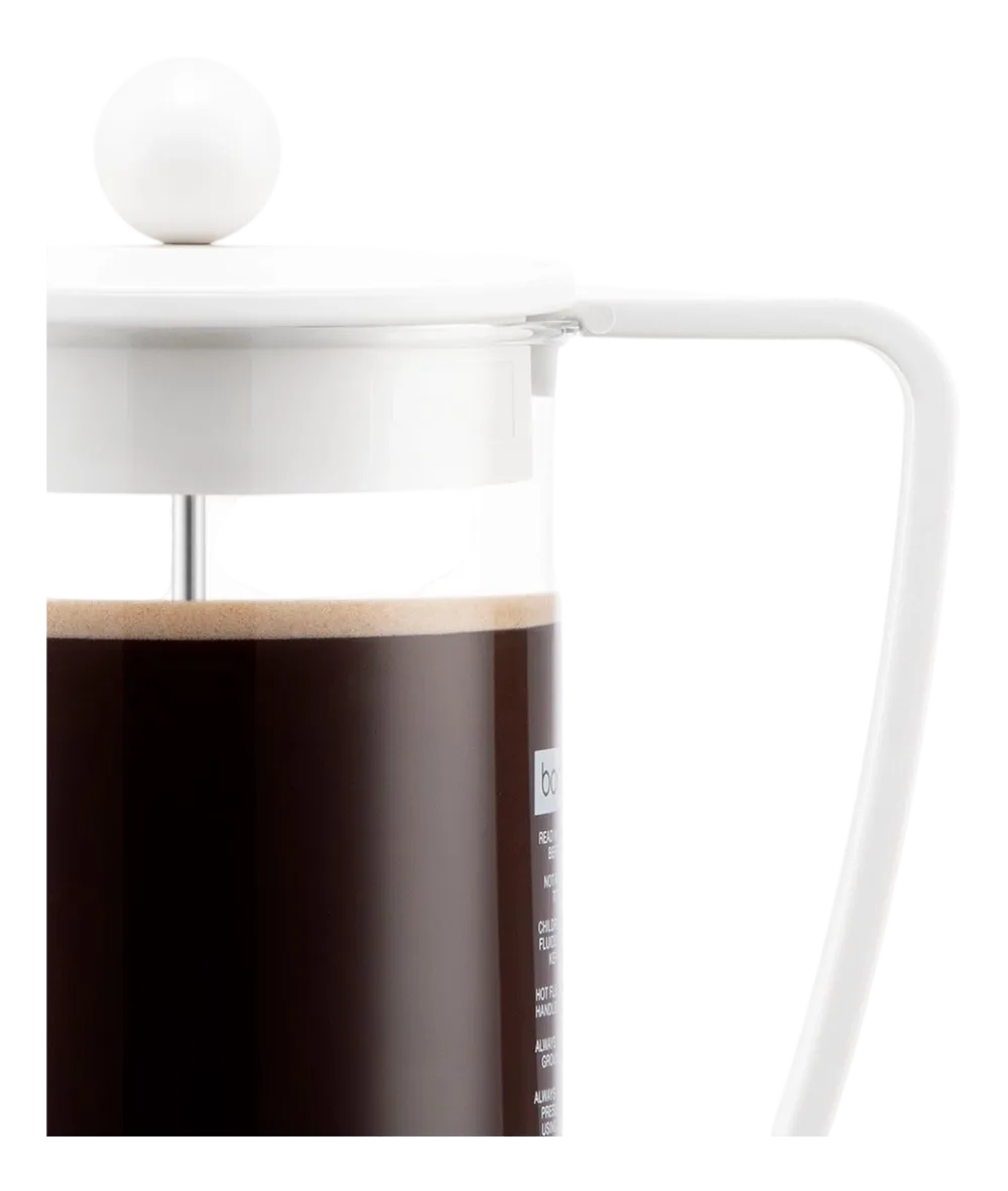 Bodum Cafetière Brazil White Gebogen Handvat 1L New