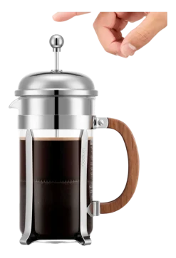 Cafetière Bodum Chambord Met Houten Handvat 8 Kops Zilver 1 L