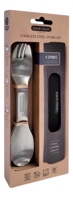 Campingbestek Black+Blum Spork Zilver (Set van 4)