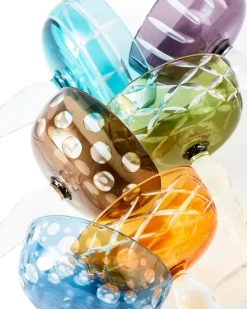 Champagneglas POLSPOTTEN Coupe Cuttings Multicolour (Set van 6)