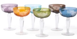 POLSPOTTEN Champagneglas Coupe Peony Multicolour (Set van 6) Clearance
