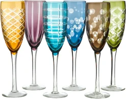 POLSPOTTEN Champagneglas Cuttings Multi (Set van 6) Discount