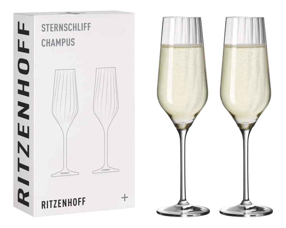 Ritzenhoff Champagneglas Sternschliff #1 250 ml (Set van 2) New