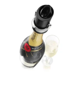 Champagne Saver Vacu Vin Zwart