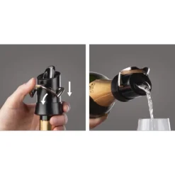 Champagne Saver Vacu Vin Zwart
