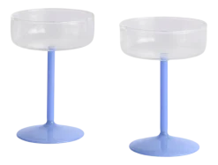 Cocktailglas HAY Tint Coupe Glass Clear And Jade Light Blue (Set van 2)
